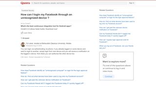
                            13. How to login my Facebook through an unrecognized device - Quora