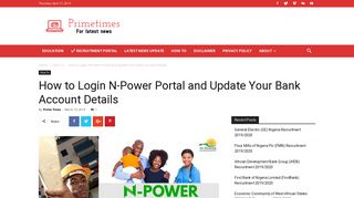
                            5. How to Login N-Power Portal and Update Your Bank Account Details