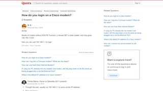 
                            7. How to login on a Cisco modem - Quora