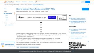 
                            6. How to login on Azure Portal using REST APIs - Stack Overflow