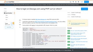 
                            11. How to login on Discogs.com using PHP curl (or other)? - Stack ...