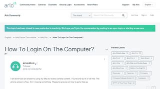 
                            5. How To Login On The Computer? - Arlo Communities