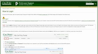 
                            2. How to Login - PolyLearn - Cal Poly