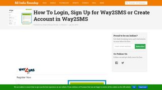 
                            7. How To Login, Sign Up for Way2SMS or Create Account in Way2SMS