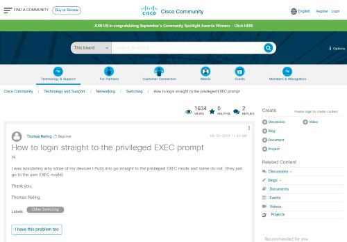 
                            3. How to login straight to the privileged... - Cisco Community