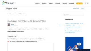 
                            7. How to Login the FTP Server of S-Series VoIP PBX – Yeastar Support