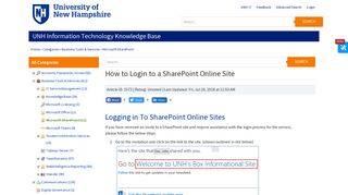 
                            7. How to Login to a SharePoint Online Site - University of New Hampshire
