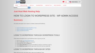 
                            8. How to Login to a WordPress Site - Account Login - JustHost