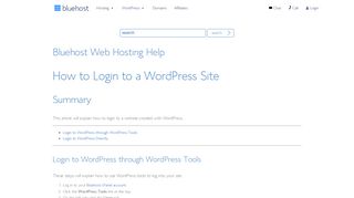 
                            4. How to Login to a WordPress Site - Bluehost