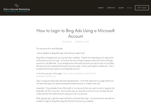 
                            6. How to Login to Bing Ads Using a Microsoft Account — Echo Internet ...