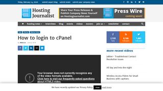 
                            8. How to login to cPanel - Hosting Journalist.com