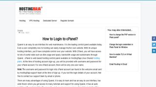 
                            4. How to Login to cPanel - HostingRaja Help Site