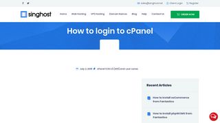 
                            3. How to login to cPanel - Singhost