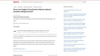 
                            5. How to login to Facebook without a phone number and password - Quora