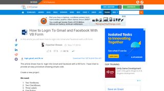 
                            7. How to Login To Gmail and Facebook With VB Form - C# Corner