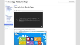 
                            8. How to login to Google Apps - Technology Resource Page