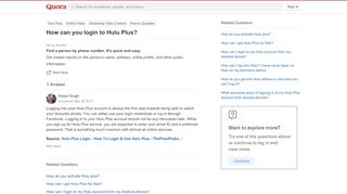 
                            8. How to login to Hulu Plus - Quora