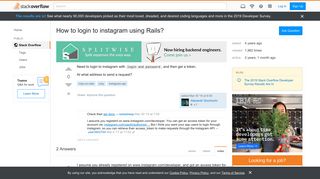 
                            1. How to login to instagram using Rails? - Stack Overflow