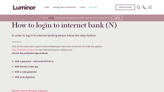 
                            10. How to login to internet bank (N) | Luminor