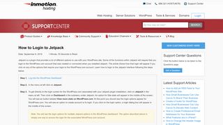 
                            7. How to Login to Jetpack | InMotion Hosting