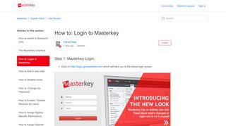 
                            7. How to: Login to Masterkey – Masterkey