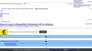 
                            7. How to Login to MediaWiki (Wikipedia) API in Node.js - Stack Overflow