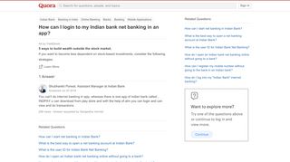 
                            11. How to login to my Indian bank net banking in an app - Quora