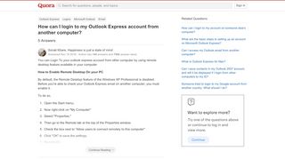 
                            5. How to login to my Outlook Express account from another computer ...