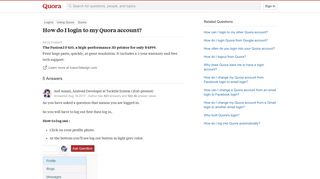 
                            1. How to login to my Quora account - Quora