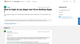 
                            7. How to login to my skype user id on desktop skype ? - Microsoft ...