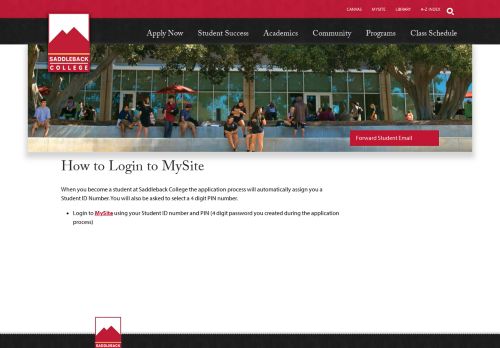 
                            3. How to Login to MySite | Saddleback College