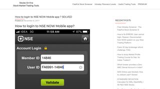 
                            8. How to login to NSE NOW Mobile app ? SOLVED - Stocks On Fire