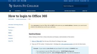 
                            11. How to login to Office 365 - Santa Fe College