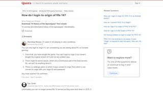 
                            7. How to login to origin of fifa 14 - Quora