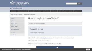 
                            12. How to login to ownCloud? | E-Learning Unit