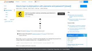 
                            4. How to login to phpmyadmin with username and password? - Stack ...