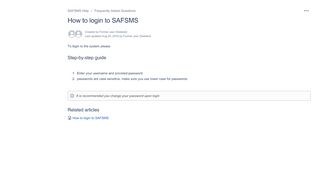 
                            8. How to login to SAFSMS - SAFSMS Help - FlexiSAF