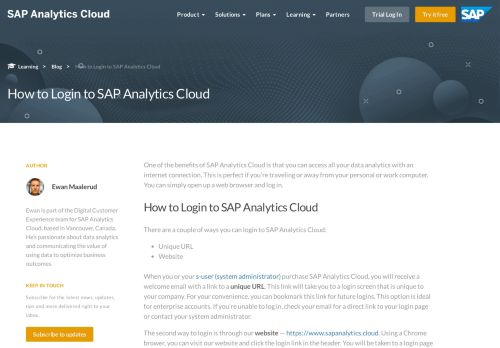 
                            8. How to Login to SAP Analytics Cloud