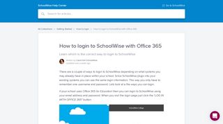 
                            10. How to login to SchoolWise with Office 365 | SchoolWise Help Center