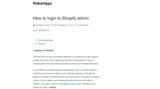 
                            4. How to login to Shopify admin - - Plobal Apps