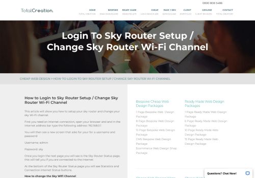 
                            7. How to Login to Sky Router Setup / Change Sky Router Wifi Channel