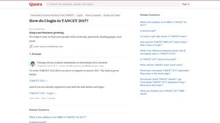 
                            12. How to login to TANCET 2017 - Quora