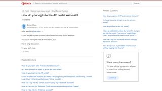 
                            5. How to login to the AF portal webmail - Quora