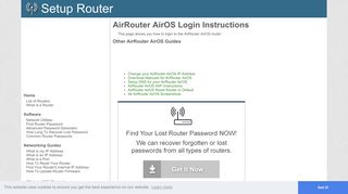 How to Login to the AirRouter AirOS - SetupRouter