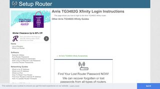 
                            3. How to Login to the Arris TG3482G Xfinity - SetupRouter