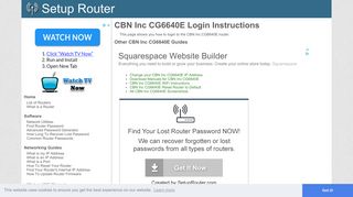 
                            12. How to Login to the CBN Inc CG6640E - SetupRouter