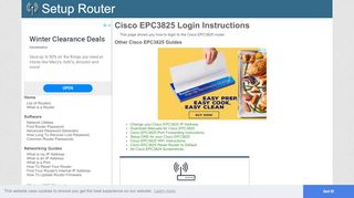 
                            1. How to Login to the Cisco EPC3825 - SetupRouter