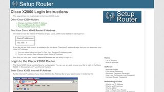 
                            1. How to Login to the Cisco X2000 - SetupRouter