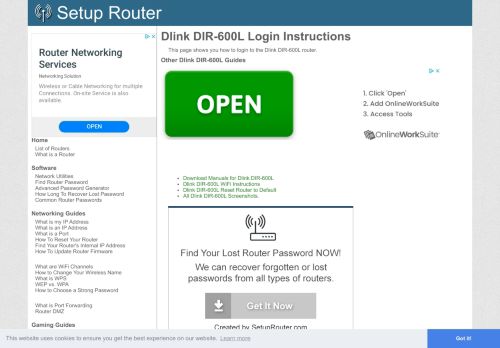 
                            1. How to Login to the Dlink DIR-600L - SetupRouter