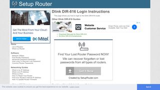 
                            1. How to Login to the Dlink DIR-816 - SetupRouter
